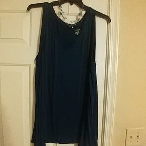 Dark teal casual vneck tunic